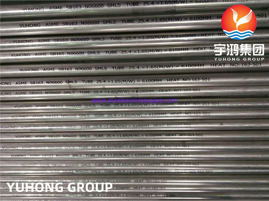 ASME SB163 Inconel 600 / UNS N06600 Никелевая сплав Бесшовная теплообменная трубка
