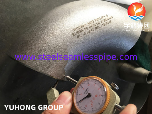 ASTM A403 WP347H-S 90° Отвод длинный радиус, приварной, для трубопроводов технологических процессов при повышенных температурах