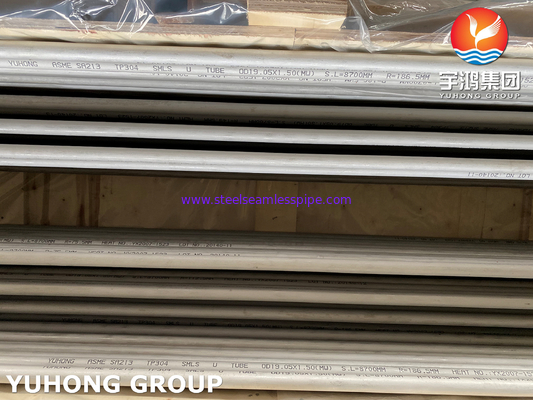 ASME SA213 TP304/304L Нержавеющая сталь бесшовная У-гибка трубки для теплообменника