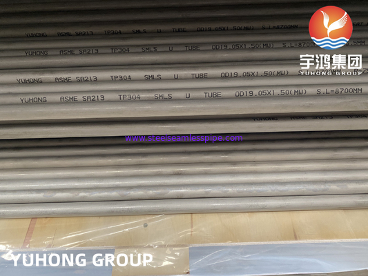 ASME SA213 TP304/304L Нержавеющая сталь бесшовная У-гибка трубки для теплообменника