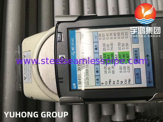ASTM A269 TP304 Бесшовная трубка из нержавеющей стали, окрашенная, отжигаемая для теплообменника с испытанием PMI