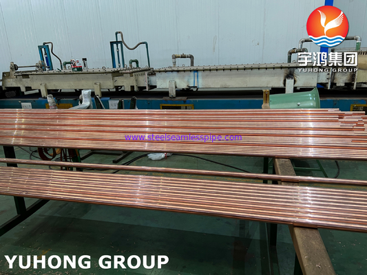 ASTM B111 UNS C12200 / CW024A Бесшовная медная трубка, трубка для теплообменника DHP