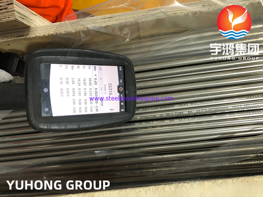 ASTM A213 TP316L Бесшовная светлая прожектованная трубка из нержавеющей стали