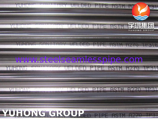 ASTM A270 / ASME SA270 TP316L Санитарная трубка Сварная трубка из нержавеющей стали для пищевой промышленности