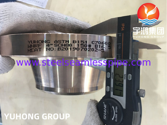 ASTM B151 C70600 Медь Никель Сплав кованный фланц Сварная шея поднятая сторона B16.5 для трубопровода