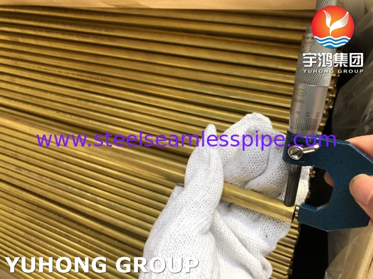 Медная сплав латунная труба ASTM B111 C44300 C68700 C70600 25.4mm*1.245mm*12995mm Конденсорный воздухоохладитель радиатор