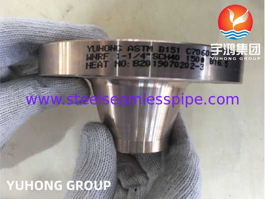 ASTM B151 C70600 1-1/4&quot; SCH40 #150 WN Медные никелевые фланцы ASME B16.5