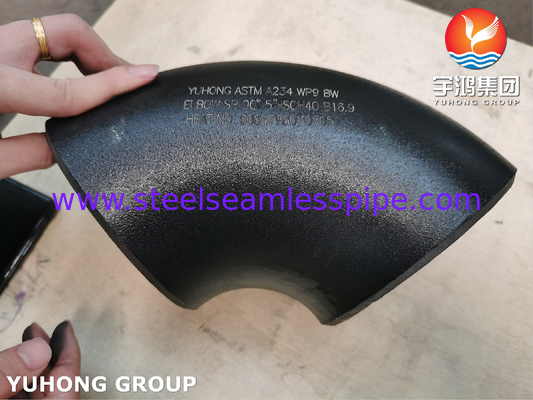 ASTM A234 WP9 CL1 90° ELBOW BW SR 5&quot; SCH40 Бесшовные трубные фитинги