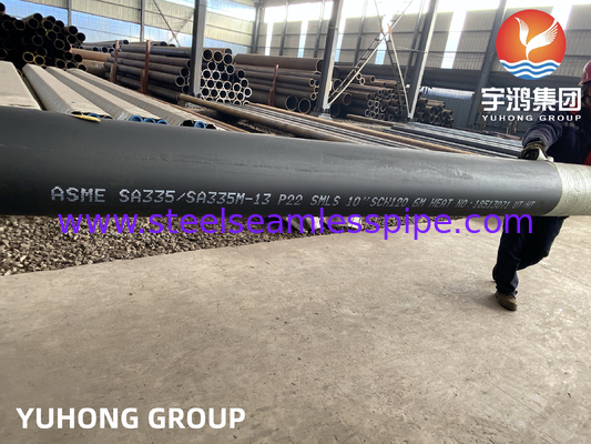 ASME SA335 P22 10&quot; SCH120 Бесшовные котловые трубы черная краска с застежкой