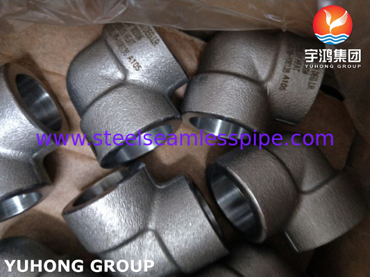 ASTM A105 Фитинги из углеродистой стали Стекловая сварка 90Deg LR Elbows 3000LBS ASME B16.11