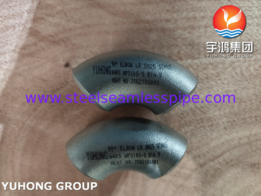 ASTM A403 WP310S-S Нержавеющая сталь с длинным радиусом 90 градусов локоть