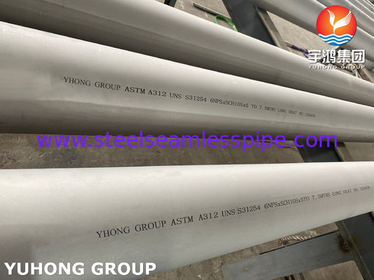 ASTM A312 UNS S31254 254SMO /1.4547 Высокомогнитные аустенитные бесшовные трубы из нержавеющей стали