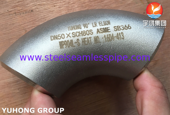ASME SB366 WP904L-S Фитинги из нержавеющей стали 90° LR Elbow BW ASME B16.9