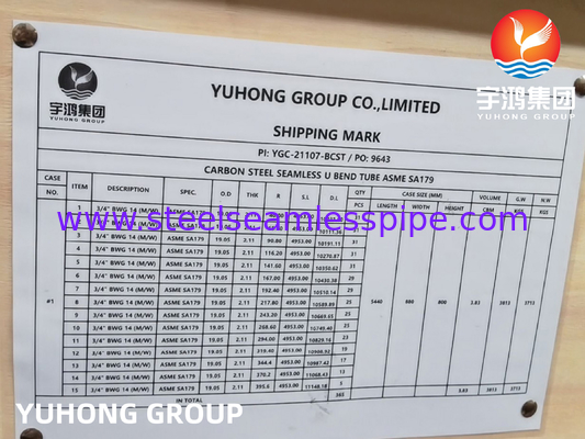 Углеродная сталь U Bend Tube, ASME SA179, Full Killed, Nace MR-0175, для применения в теплообменнике