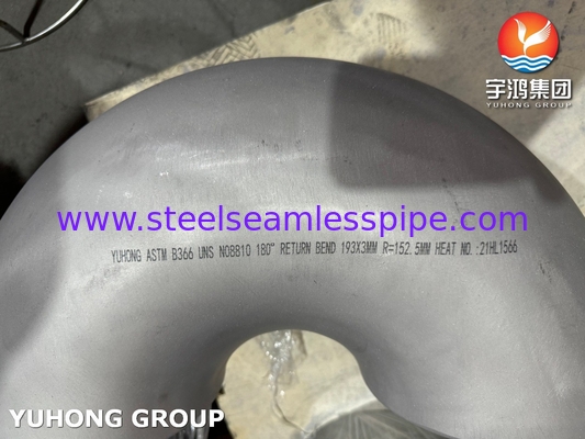 ASTM B366 NO8810 180° локоть длинный радиус задница сварка