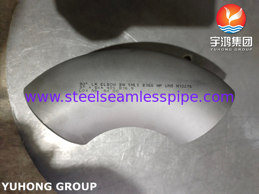 Фитинги из нержавеющей стали Никелевая сплав ASTM B366 WP UNS N10276 90°LR ELBOW B16.9