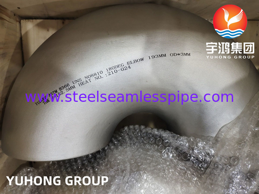 ASTM B366 UNS N08810 Incoloy 800H Никелевая сплавная сталь с фитингом 180° локоть B16.9