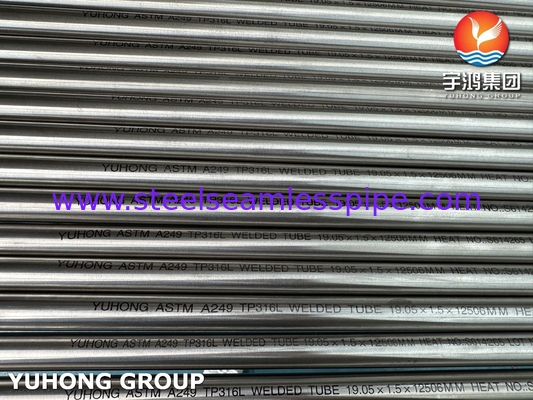 ASTM A249 TP316L Сварные трубы из нержавеющей стали для теплообменника