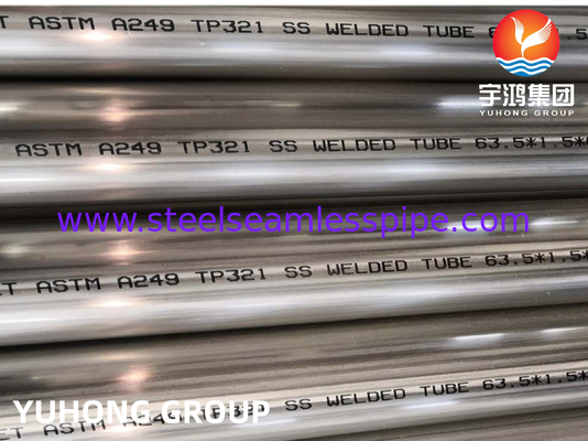 ASTM A249 TP321 Сварная труба из нержавеющей стали, светлоотожженная, для применения в бойлерах и теплообменниках