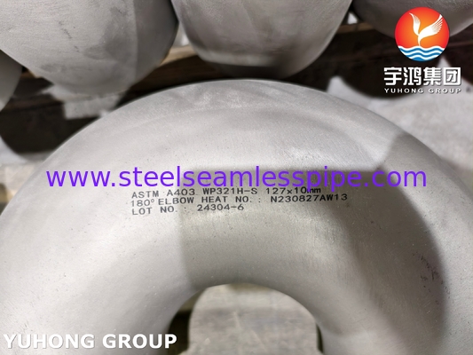 Фитинг из нержавеющей стали ASTM A403 / ASME SA403 WP321H Бесшовный отвод 180° B16.9