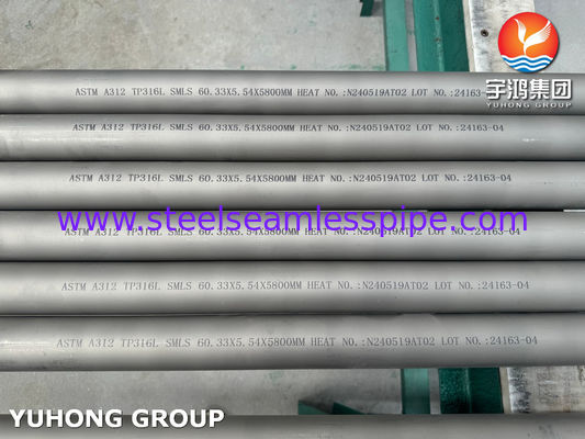 Бесшовная труба из нержавеющей стали ASTM A312 TP316L с вихретоковым, гидростатическим и ультразвуковым контролем для нефтехимических применений