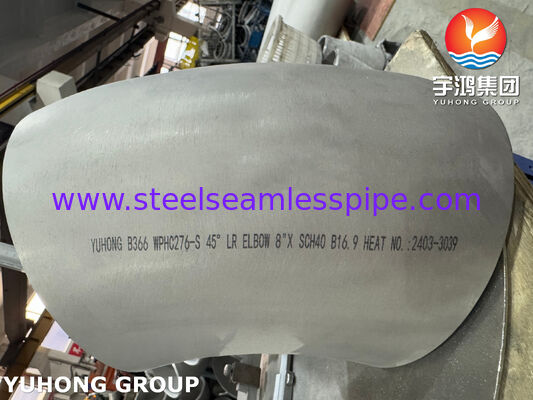 ASTM B366 WPHC276 / UNS N10276 BW Трубовые фитинги Hastelloy C276 Локоть 45 градусов 90 градусов
