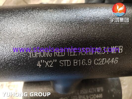 Фитинг из углеродистой стали ASTM A234 WPB, тройник переходной, под приварку встык