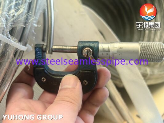 АСТМ A269 Яркая прожектованная нержавеющая сталь 316L Бесшовная катушка для катушек радиатора