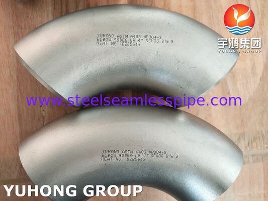 ASTM A403 WP304-S Бесшовный отвод 90 градусов LR для промышленного применения