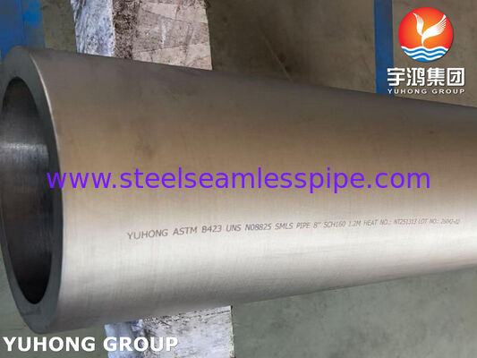 ASTM B423 UNS N08825 Инколой 825 Никелевая сплавная сталь Бесшовная трубка большого диаметра, устойчивая к высокой температуре, высокой концентрации кислоты