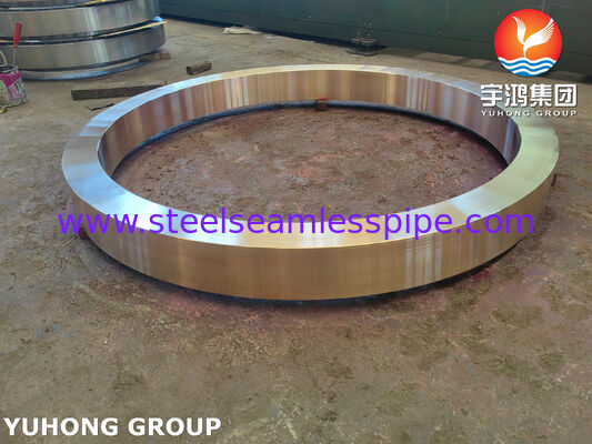 Кольцо из медно-никелевого сплава ASME SB171 C70600 для трубной решетки и соединения корпуса крупногабаритного теплообменника с наружным диаметром 1464 мм x внутренним диаметром 1277 мм x толщиной 132 мм