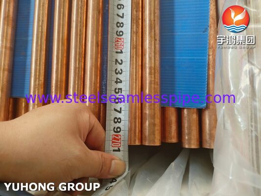 ASTM B111 C12200 Медная бесшовная трубка с фосфором-деоксидированным конденсатором для теплообменника