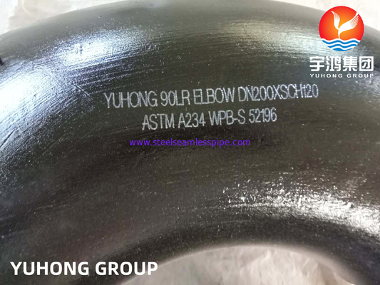 ASTM A234 WPB Углеродистая сталь локоть, длинный радиус (LR), застегнутая труба без швов B16.9