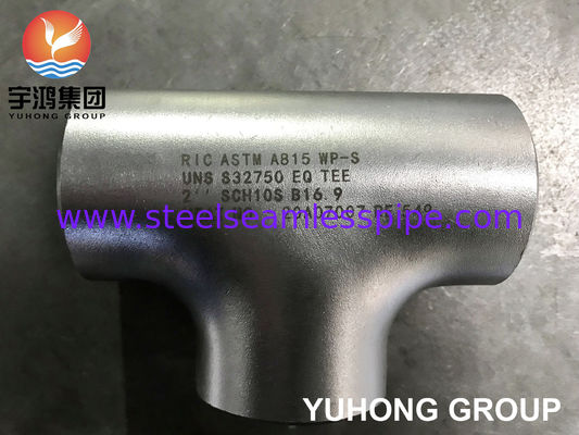 ASTM A815 S32750 Супердуплексная нержавеющая сталь равнопроходный тройник с возможностью эксплуатации в хлоридных средах, фитинг для стыковой сварки