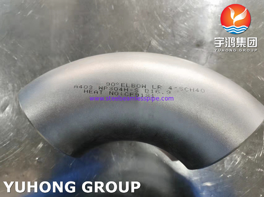 ASTM A403 WP304H Нержавеющая сталь 90° LR локоть ASME B16.9