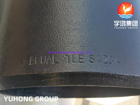 ASTM A234 WP11 Equal Tee, Carbon Steel Butt-Weld Fitting, черная краска, ржавчина-устойчивая поверхность