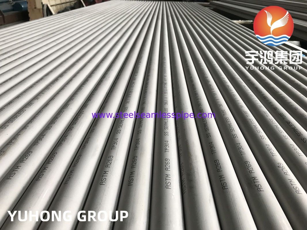 ASTM A269 TP304 Бесшовная трубка из нержавеющей стали, окрашенная, отжигаемая для теплообменника с испытанием PMI