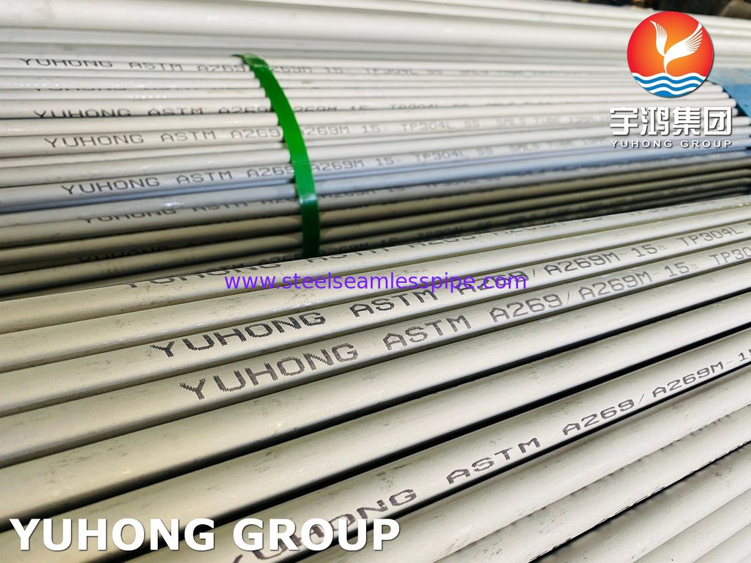 Бесшовная труба из нержавеющей стали ASTM A269 TP304L, травленая, отожженная, для теплообменника с испытанием PMI