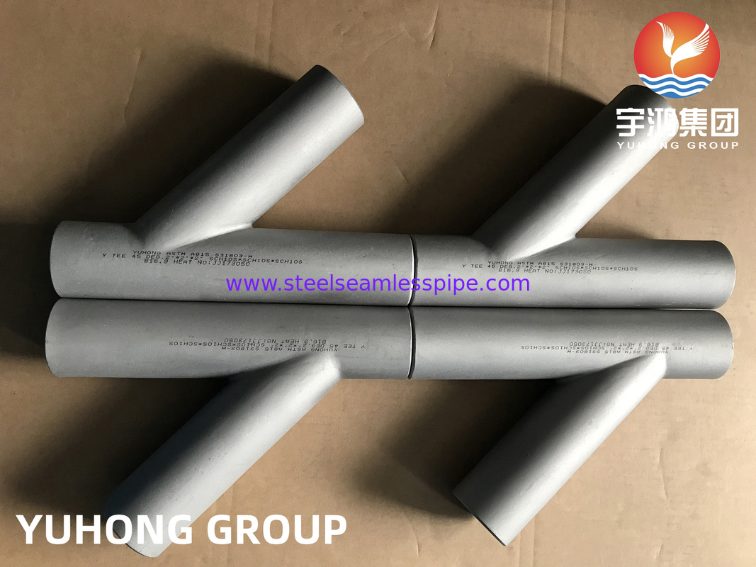 Батт ТРОЙНИКА ASTM A815 S31803-W Y сварил приспосабливая газ удобрения переработки нефти B16.9
