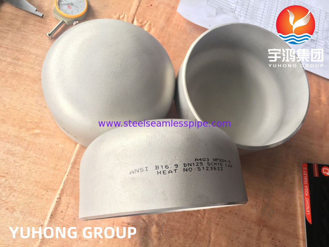 Крышки конца B16.9 нержавеющей стали штуцеров ASTM A403 WP304-S сварного соединения встык безшовные