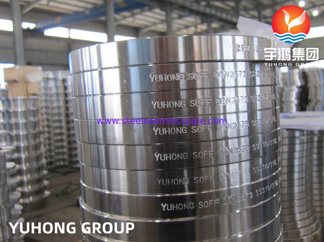 DIN2573, ASTM A182 F316 F316L, кованая нержавеющая сталь, скольжение на фланцах, плоская поверхность B16.5