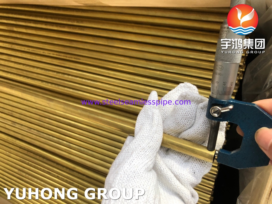 Медная сплав латунная труба ASTM B111 C44300 C68700 C70600 25.4mm*1.245mm*12995mm Конденсорный воздухоохладитель радиатор