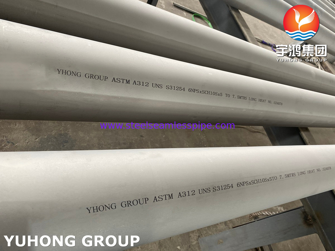 ASTM A312 UNS S31254 254SMO /1.4547 Высокомогнитные аустенитные бесшовные трубы из нержавеющей стали