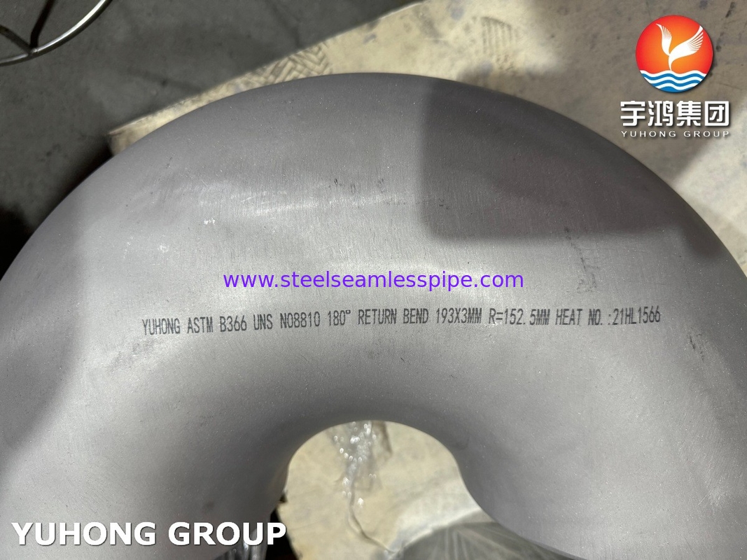 ASTM B366 NO8810 Deg 180 Return Elbow Сопротивление коррозии морской водой