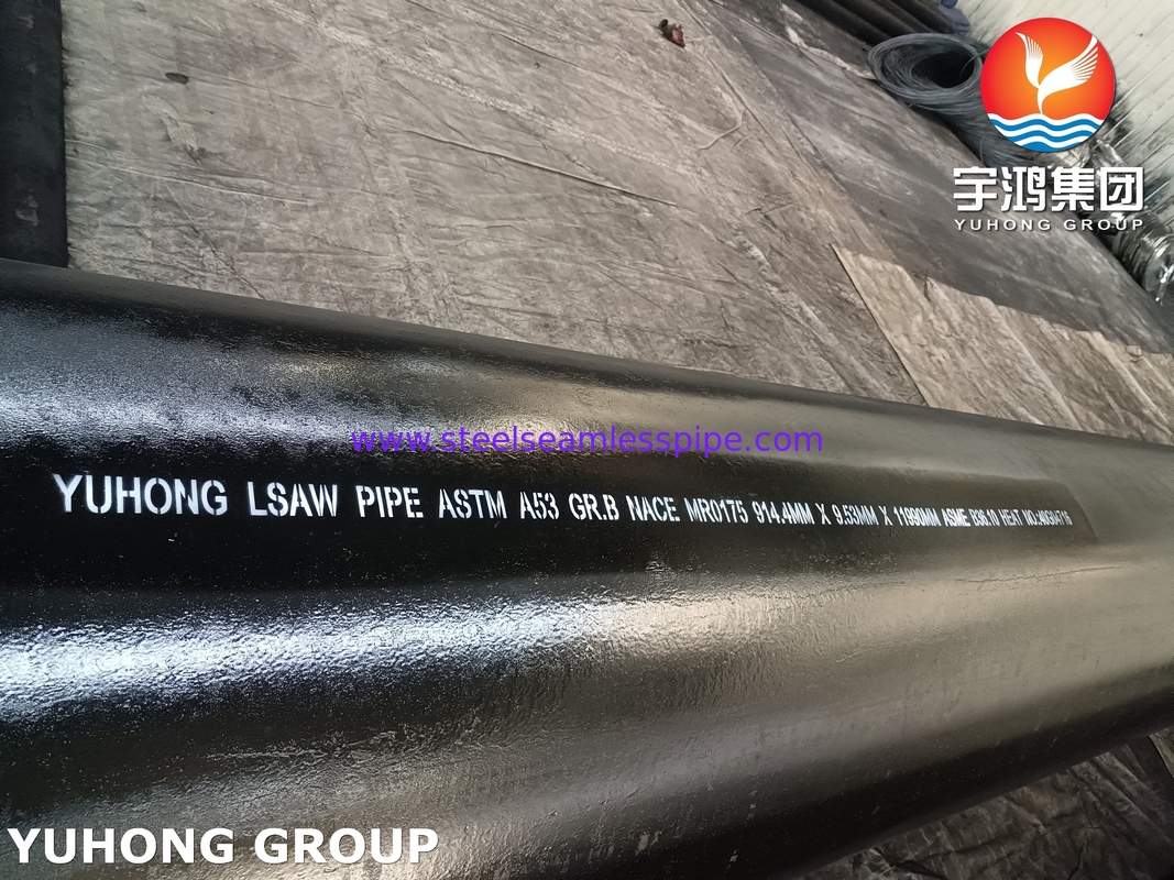 ASTM A53 / ASME SA53 Степень B LSAW Сварные трубы из углеродистой стали NACE для промышленных труб