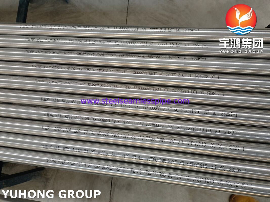 ASTM B729 Alloy20 (UNS N08020) Бесшовная трубка, устойчивая к коррозии в кислой среде