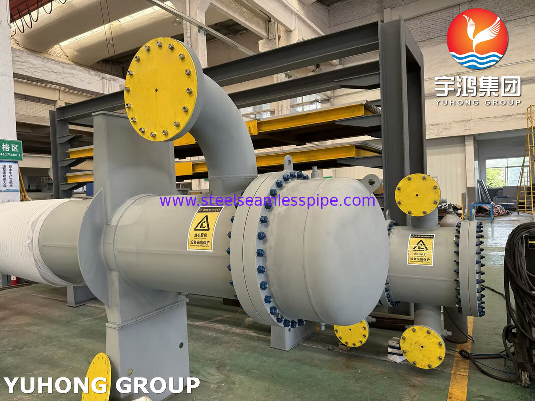 Shell & Tube Heat Exchanger – Nitrogen Filled, Anti-Corrosion, with Safety Labels for Hot Surface & Asphyxiation