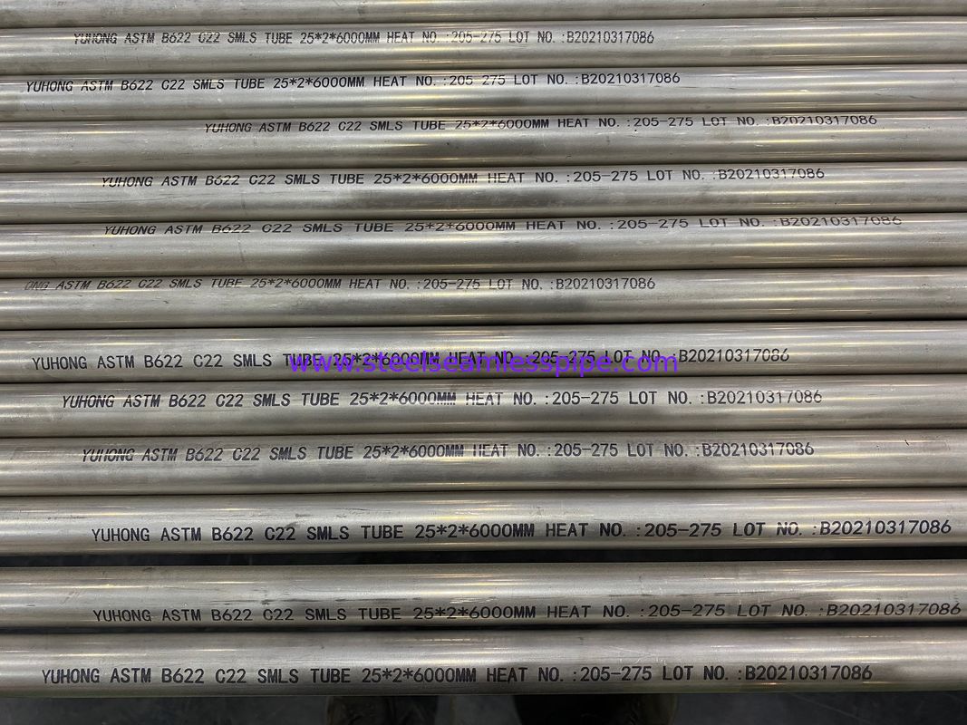 ASTM B622 C22 (UNS NO6022) HASTELLOY STEEL SEAMLESS TUBE, ET (ASTM E571), UT (((ASTM E213)