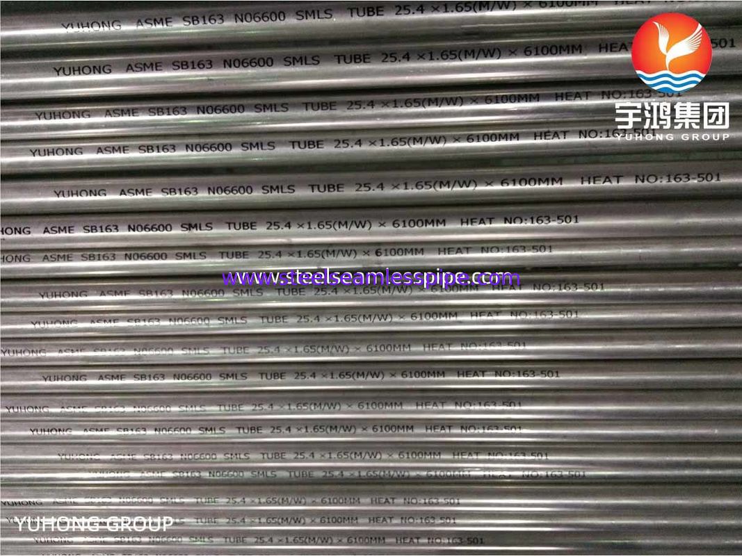 Нике Аллой трубки Inconel 600 Бесшовные трубки для теплообменника SB163 UNS N06600