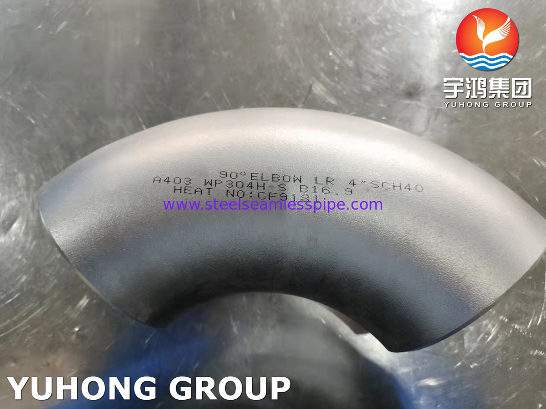 ASTM A403 WP304H Нержавеющая сталь 90° LR локоть ASME B16.9